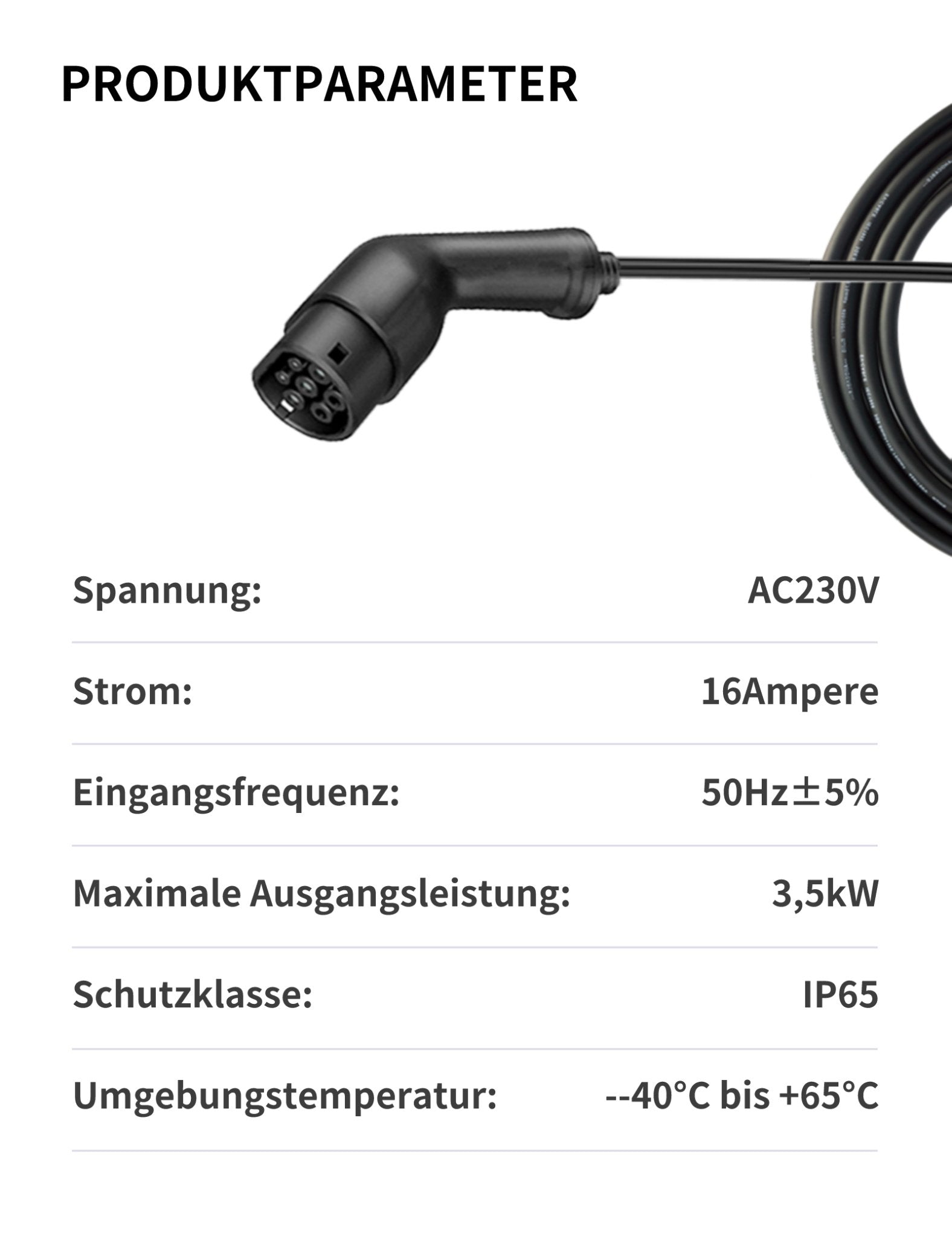 Andalung 3,5 KW tragbares EV - Ladegerät Typ 2 - AndalungTragbares Ladegerät